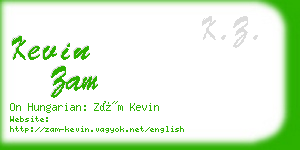 kevin zam business card